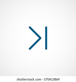 Web Arrow Play Forward Blue Flat Icon On White Background