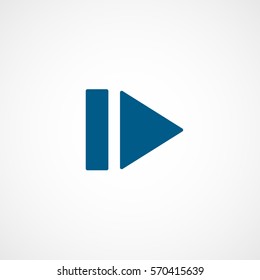 Web Arrow Play Forward Blue Flat Icon On White Background