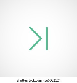 Web Arrow Play Forward Green Flat Icon On White Background