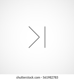 Web Arrow Play Forward Line Icon On White Background