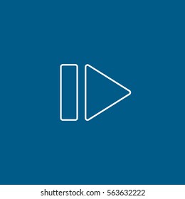 Web Arrow Play Forward Line Icon On Blue Background