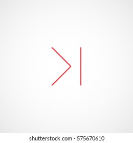 Web Arrow Play Next Red Line Icon On White Background