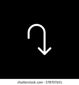 Web Arrow Right Flat Icon On Black Background