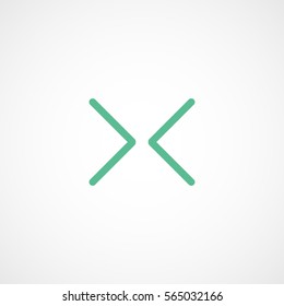 Web Arrow Right Left Green Flat Icon On White Background
