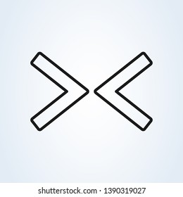 Web Arrow Right Left line art Flat Icon On White Background 