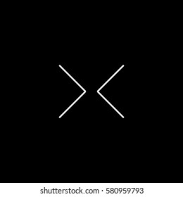 Web Arrow Right Left Line Icon On Black Background