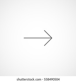 Web Arrow Right Line Icon On White Background
