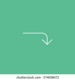 Web Arrow Right Line Icon On Green Background