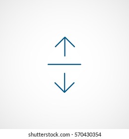 Web Arrow Stretch Blue Line Icon On White Background
