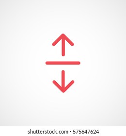 Web Arrow Stretch Red Flat Icon On White Background