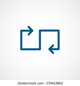 Web Arrow Update Refresh Blue Flat Icon On White Background