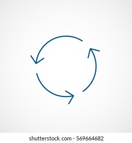 Web Arrow Update Refresh Down Blue Line Icon On White Background
