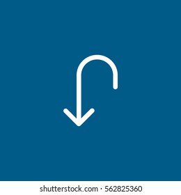 Web Arrow Update Refresh Flat Icon On Blue Background
