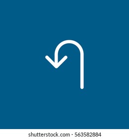 Web Arrow Update Refresh Flat Icon On Blue Background