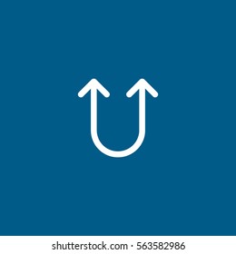 Web Arrow Update Refresh Flat Icon On Blue Background