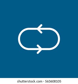 Web Arrow Update Refresh Flat Icon On Blue Background