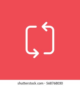 Web Arrow Update Refresh Flat Icon On Red Background
