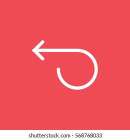 Web Arrow Update Refresh Flat Icon On Red Background