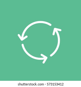 Web Arrow Update Refresh Flat Icon On Green Background