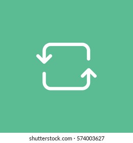 Web Arrow Update Refresh Flat Icon On Green Background