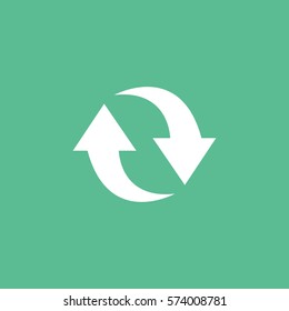 Web Arrow Update Refresh Flat Icon On Green Background