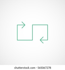 Web Arrow Update Refresh Green Line Icon On White Background