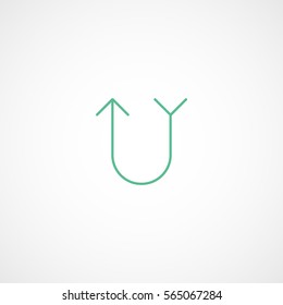 Web Arrow Update Refresh Up Green Line Icon On White Background