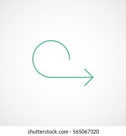 Web Arrow Update Refresh Green Line Icon On White Background