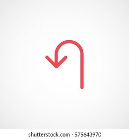 Web Arrow Update Refresh Left Red Flat Icon On White Background