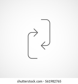 Web Arrow Update Refresh Line Icon On White Background