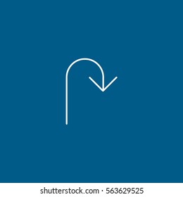 Web Arrow Update Refresh Line Icon On Blue Background