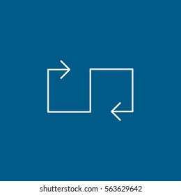 Web Arrow Update Refresh Line Icon On Blue Background