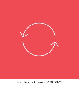 Web Arrow Update Refresh Line Icon On Red Background