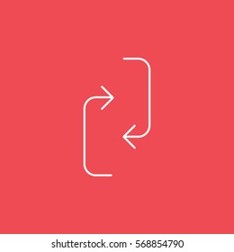 Web Arrow Update Refresh Line Icon On Red Background