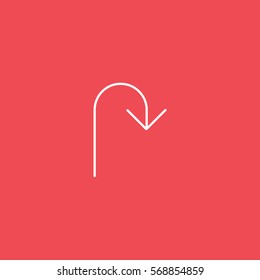 Web Arrow Update Refresh Line Icon On Red Background