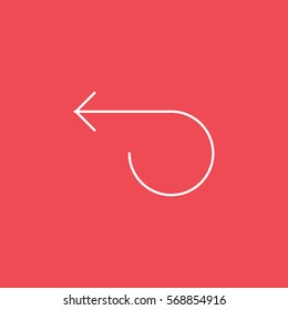 Web Arrow Update refresh Line Icon On Red Background