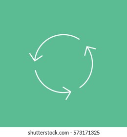 Web Arrow Update Refresh Line Icon On Green Background