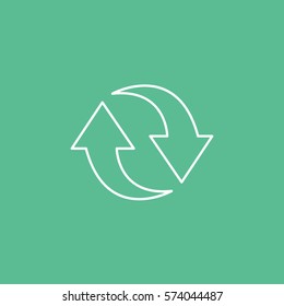 Web Arrow Update Refresh Line Icon On Green Background