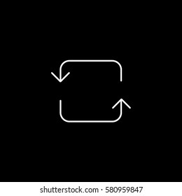 Web Arrow Update Refresh Line Icon On Black Background