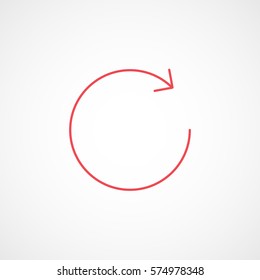 Web Arrow Update Refresh Red Line Icon On White Background