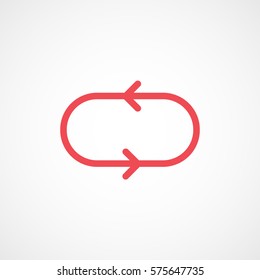Web Arrow Update Refresh Red Flat Icon On White Background