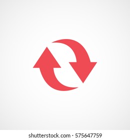 Web Arrow Update Refresh Red Flat Icon On White Background