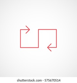 Web Arrow Update Refresh Red Line Icon On White Background