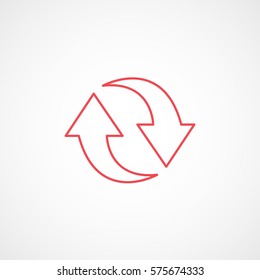 Web Arrow Update Refresh Red Line Icon On White Background