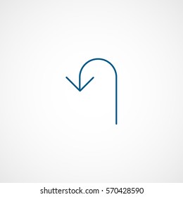 Web Arrow Update Refresh Right Blue Line Icon On White Background