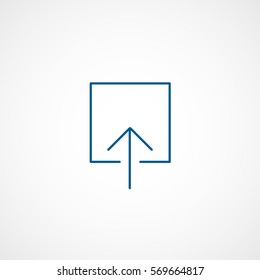 Web Arrow Upload Up Blue Line Icon On White Background