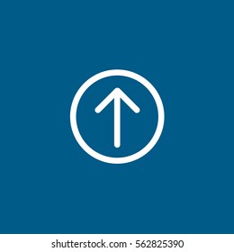Web Arrow Upload Flat Icon On Blue Background