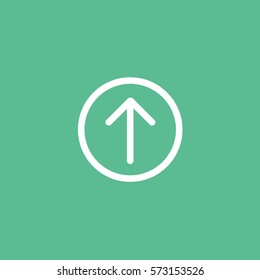 Web Arrow Upload Up Flat Icon On Green Background