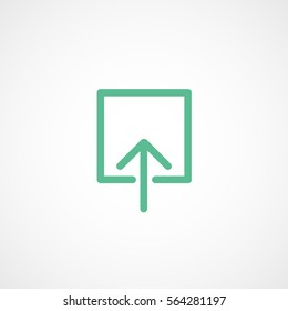 Web Arrow Upload Green Flat Icon On White Background