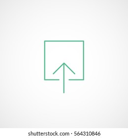 Web Arrow Upload Up Green Line Icon On White Background
